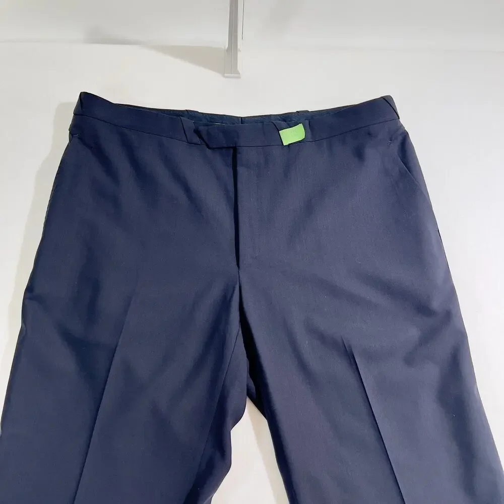 Thierry Mugler Paris Dress Pants Men's W39 x L31.5 Blue w/ Snap Button Pockets